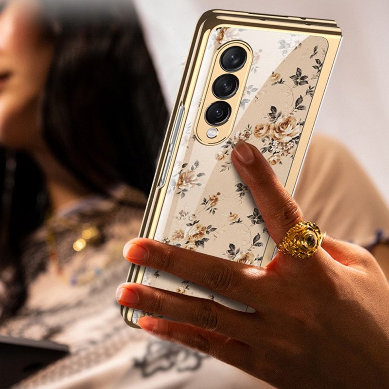 Skal Samsung Galaxy Z Fold 3 5G Blommigt Härdat Glas
