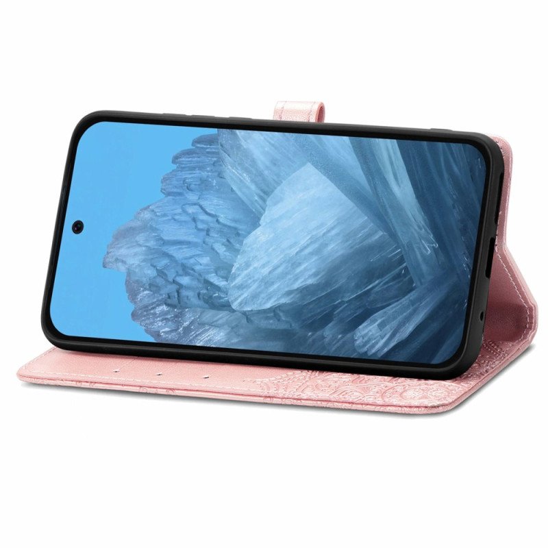 Läderfodral Google Pixel 10 / 10 Pro Telefonfodral Barock Mandala-rem