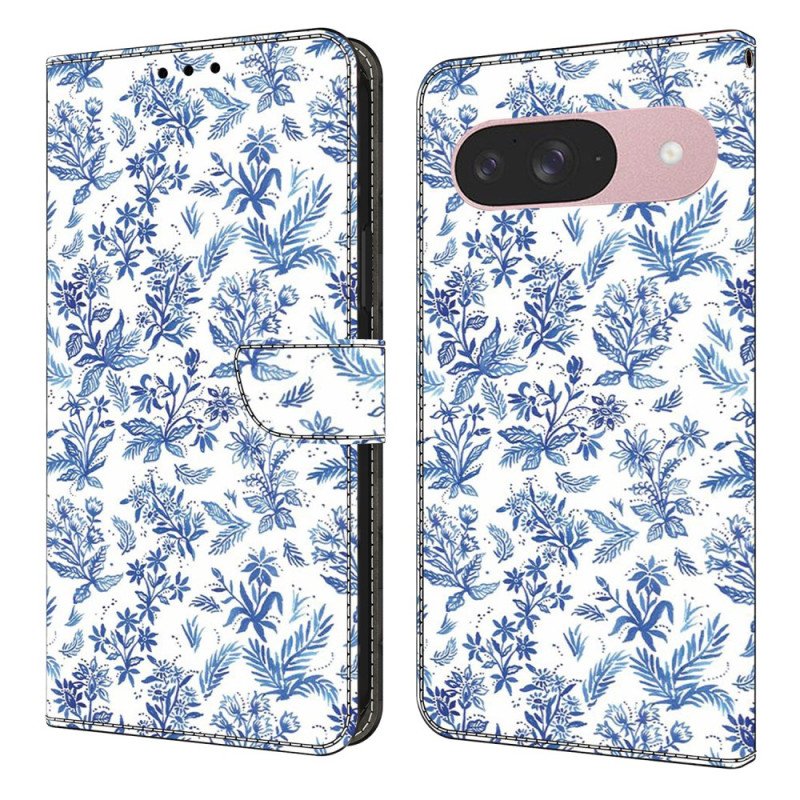 Läderfodral Google Pixel 10 / 10 Pro Telefonfodral Blomfält