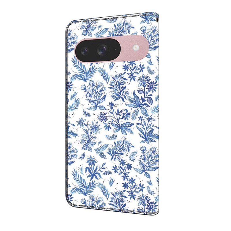 Läderfodral Google Pixel 10 / 10 Pro Telefonfodral Blomfält