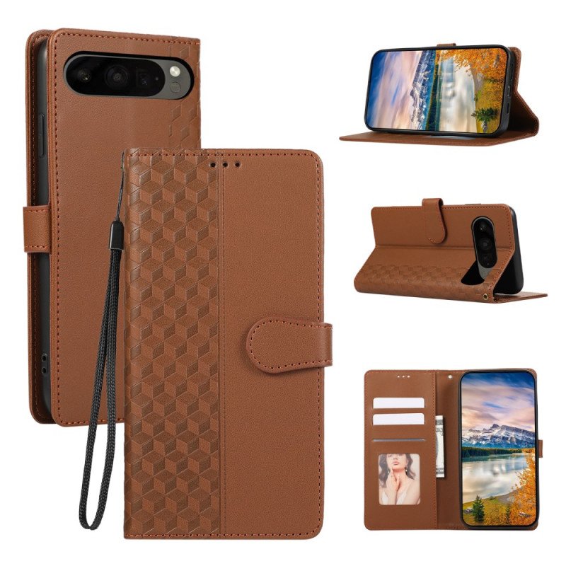 Läderfodral Google Pixel 10 / 10 Pro Telefonfodral Diamanter 3d