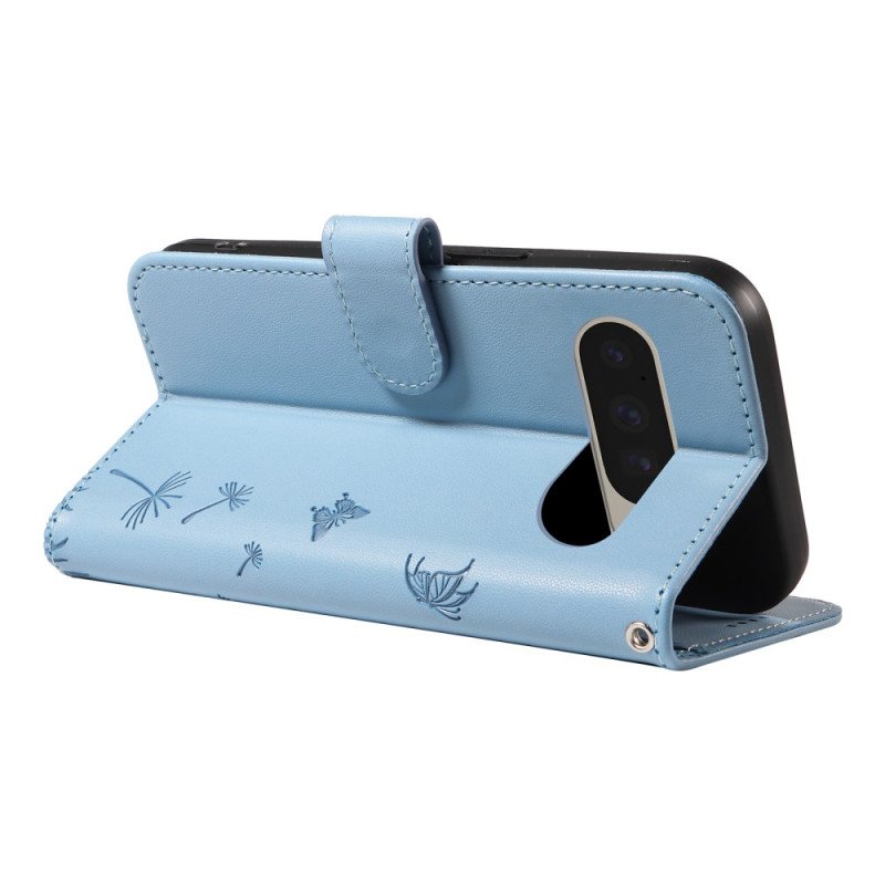 Läderfodral Google Pixel 10 / 10 Pro Telefonfodral Maskrosrem