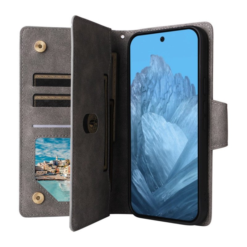 Läderfodral Google Pixel 10 / 10 Pro Telefonfodral Plånbok Med Mockaeffekt