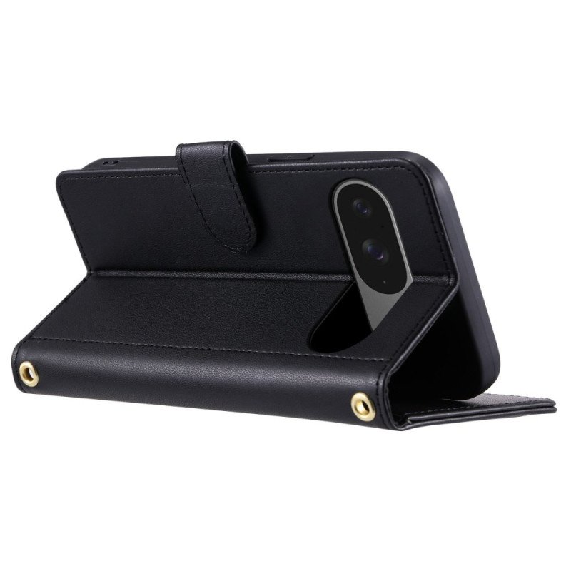 Läderfodral Google Pixel 10 / 10 Pro Telefonfodral Quiltad Med Remmar