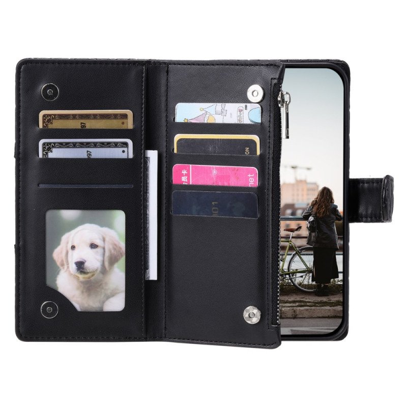 Läderskal Fodral Google Pixel 10 / 10 Pro Quiltad Med Dragkedja