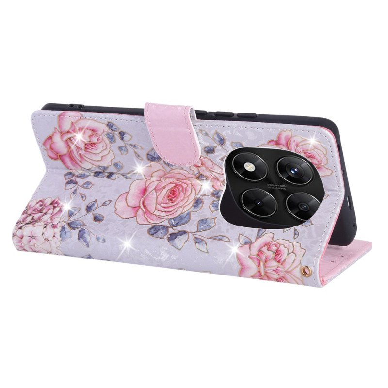 Fodral Xiaomi Redmi Note 14 Pro 5g Rfid-blockerande Blommönster