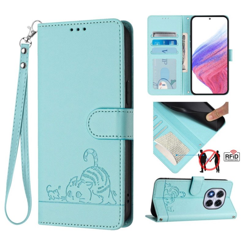 Fodral Xiaomi Redmi Note 14 Pro 5g Rfid-skyddande Kattmotiv