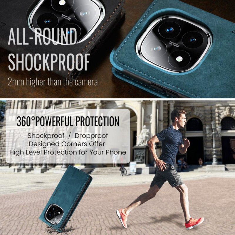 Folio-fodral Xiaomi Redmi Note 14 Pro 5g Caseme Mockaeffekt