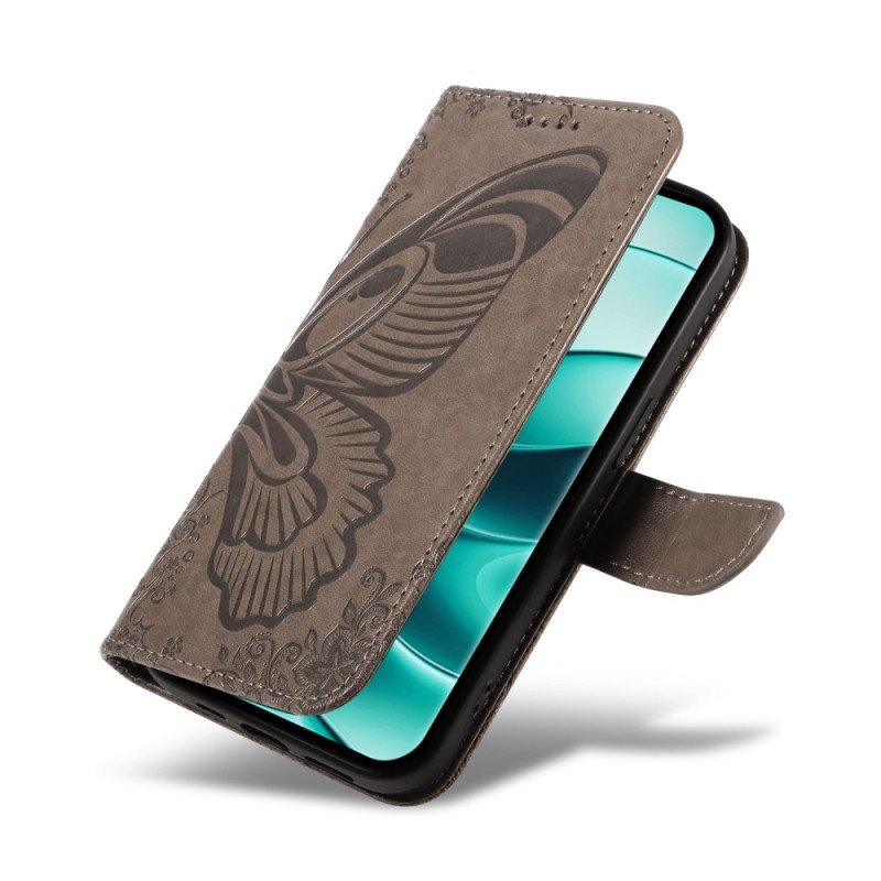 Läderfodral Xiaomi Redmi Note 14 Pro 5g Telefonfodral Grafisk Fjäril