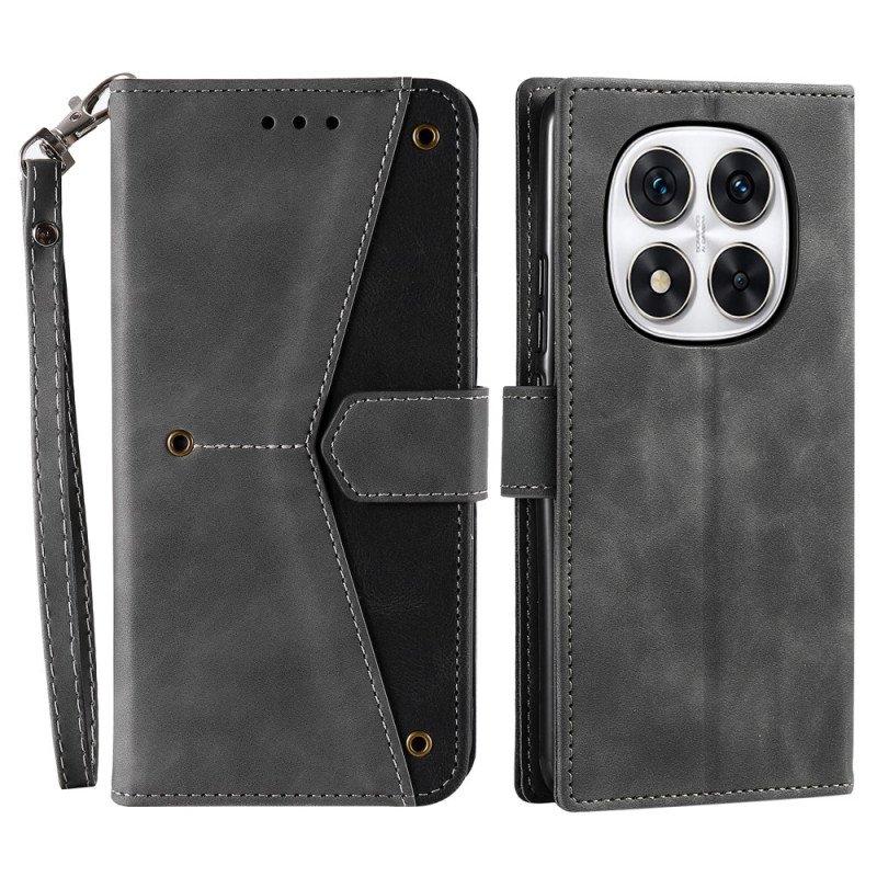 Läderfodral Xiaomi Redmi Note 14 Pro 5g Telefonfodral Vintage Tvåfärgad