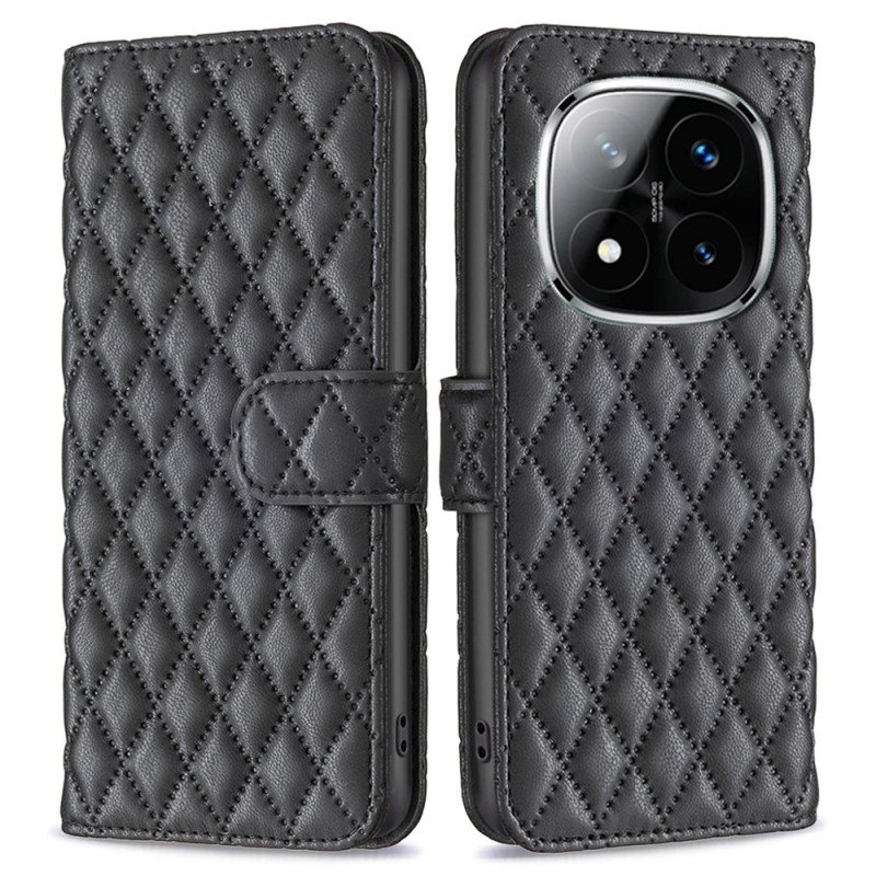 Läderskal Fodral Xiaomi Redmi Note 14 Pro 5g Klassisk Quiltad