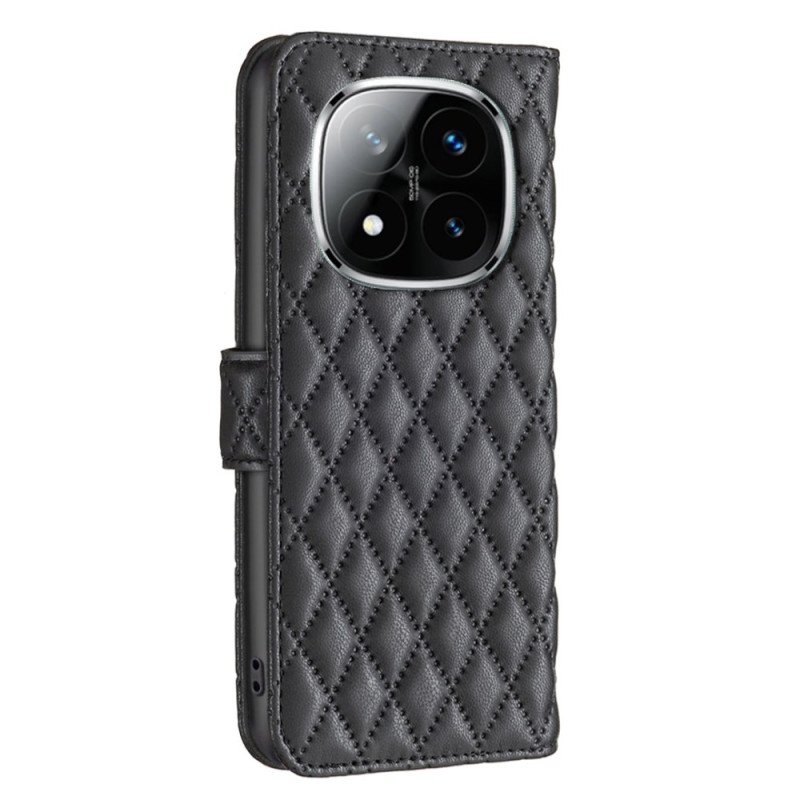 Läderskal Fodral Xiaomi Redmi Note 14 Pro 5g Klassisk Quiltad