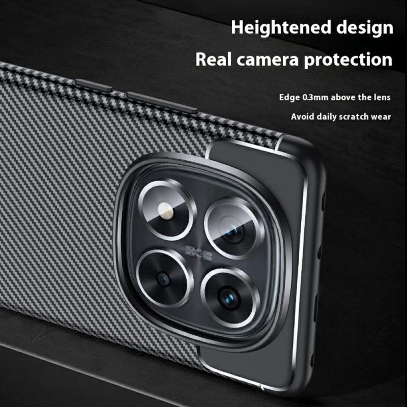 Skal För Xiaomi Redmi Note 14 Pro 5g Klassisk Kolfiber