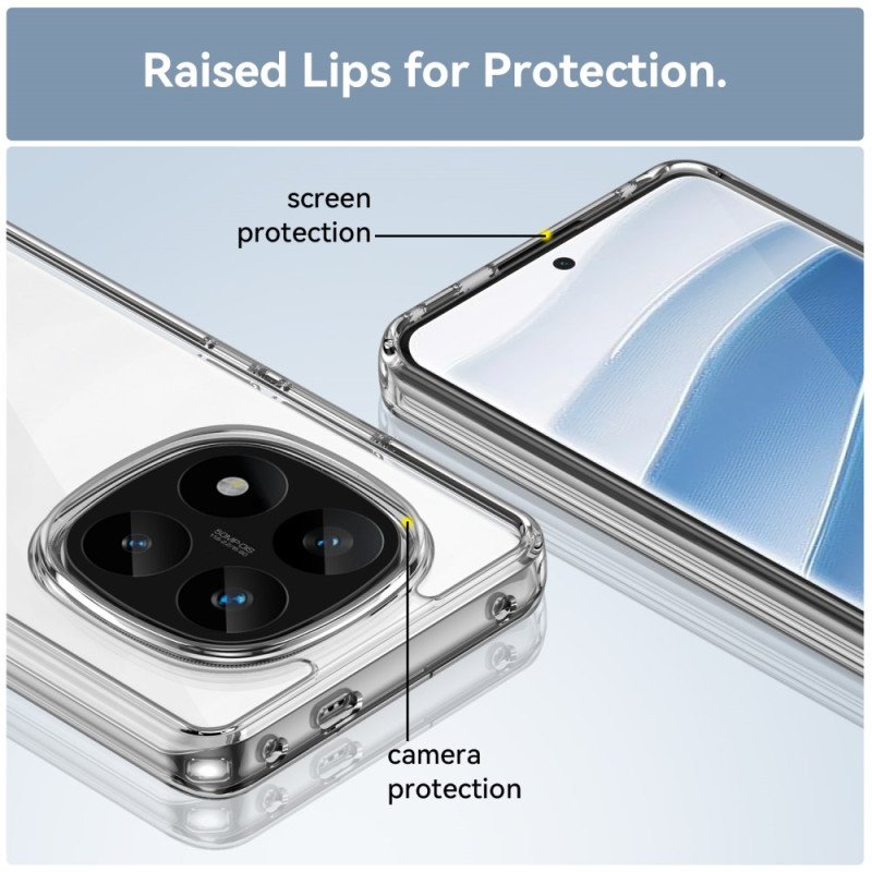 Skal Xiaomi Redmi Note 14 Pro 5g Genomskinligt Med Heltäckande Skärmskydd I Härdat Glas