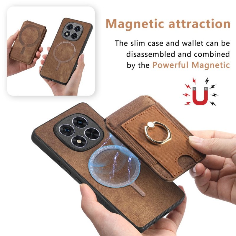 Skal Xiaomi Redmi Note 14 Pro 5g Telefonfodral Magnetisk Korthållare Med Vertikal Flik