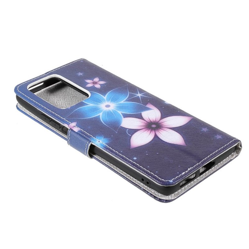 Folio-fodral Xiaomi 11T / 11T Pro Med Kedjar Lunar Strap Blommor