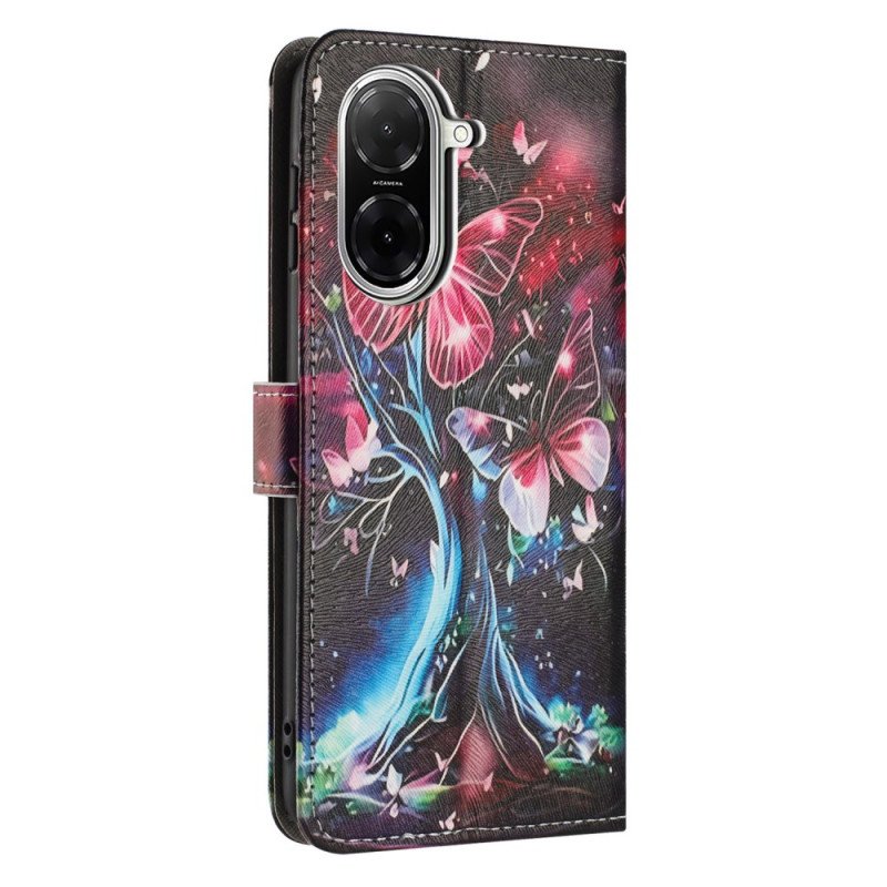 Fodral För Poco C71 Träd Och Fjärilar