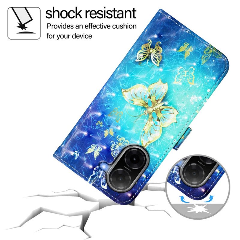 Fodral Poco C71 Guldfärgade Fjärilar