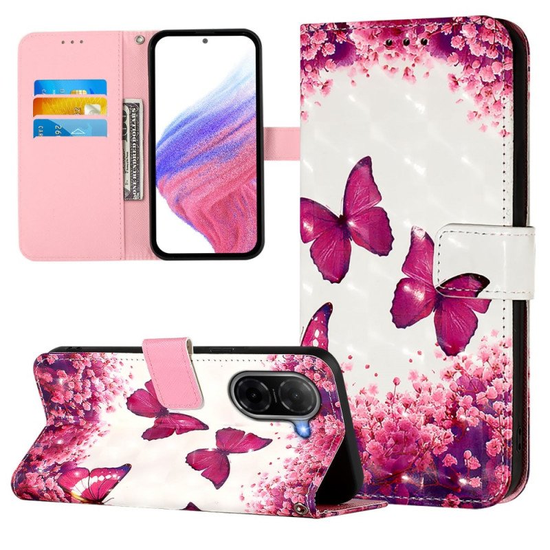 Fodral Poco C71 Rosa Fjärilar