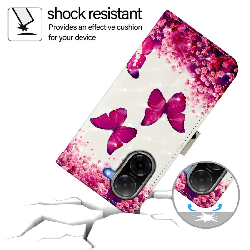 Fodral Poco C71 Rosa Fjärilar