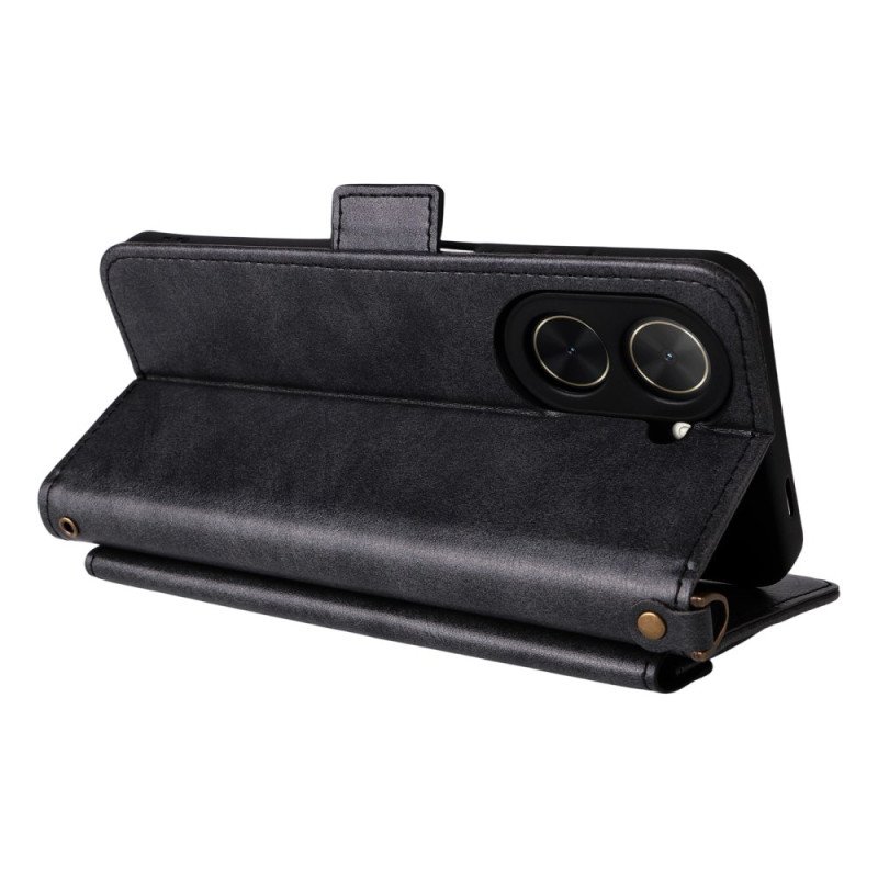 Läderfodral Poco C71 Telefonfodral Axelrem