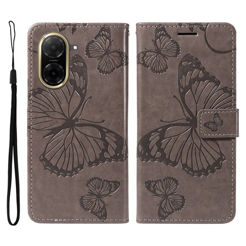 Läderfodral Poco C71 Telefonfodral Jättefjärilar