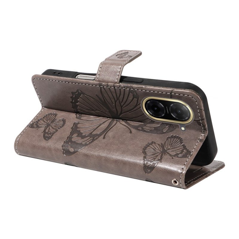 Läderfodral Poco C71 Telefonfodral Jättefjärilar