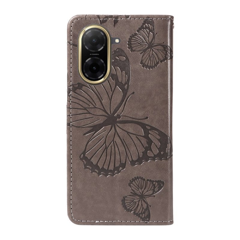 Läderfodral Poco C71 Telefonfodral Jättefjärilar