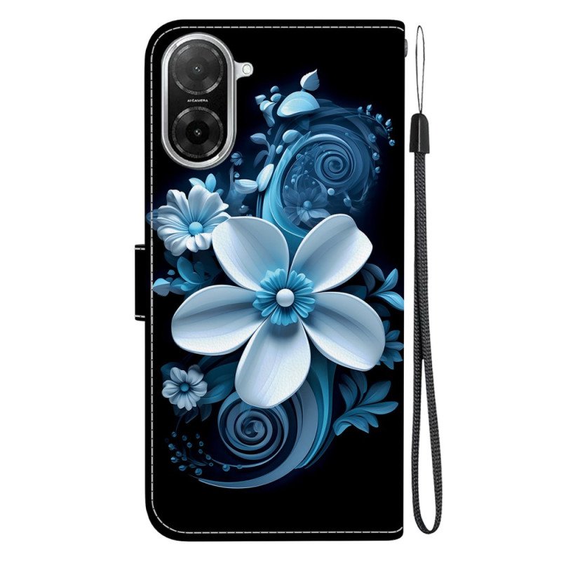 Läderfodral Poco C71 Telefonfodral Svart Orkidé