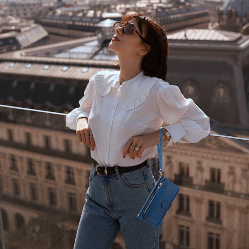 Läderskal Fodral Poco C71 Plånbok Med Rem