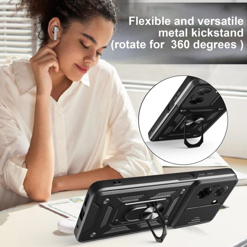 Skal Poco C71 Telefonfodral Skjutbart Kameraskydd Och Ringhållare