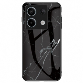 Skal För Xiaomi Redmi Note 13 Pro 5g Svart Marmor Härdat Glas