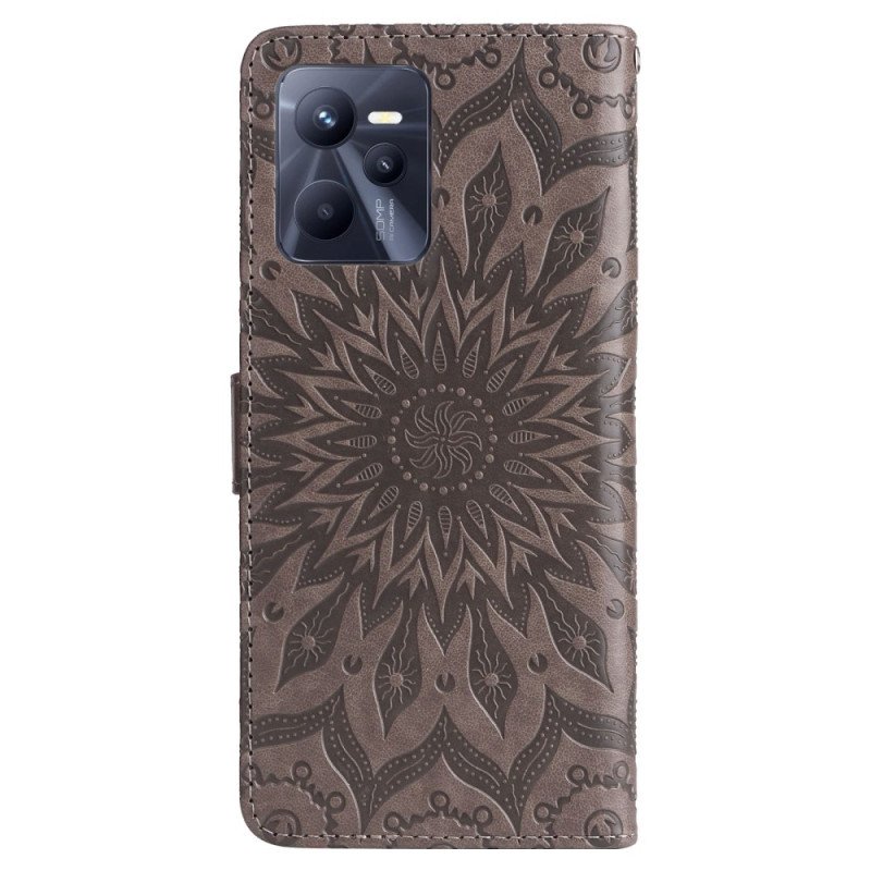 Läderfodral Realme C35 Med Kedjar Strappy Sun Mandala