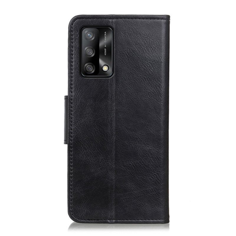 Folio-fodral Oppo A74 4G Lädereffekt Vändbart Lås