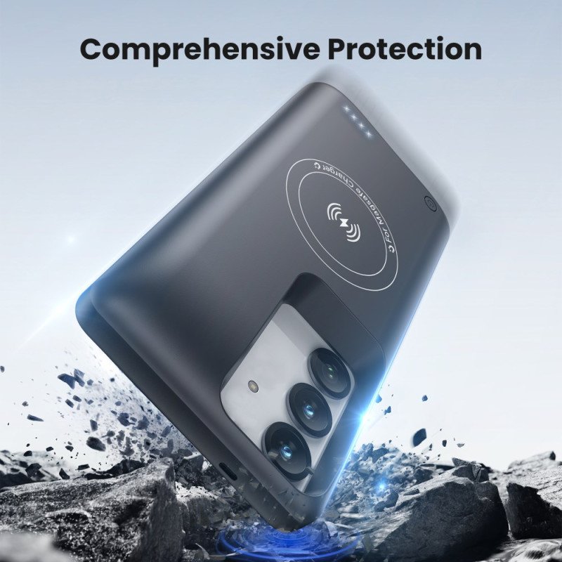 10000mah Externt Batterifodral För Samsung Galaxy S25 / S24 Med Magnetisk Fäste