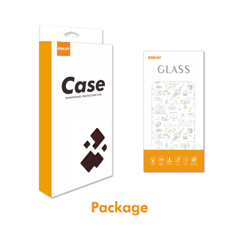 Fodral Samsung Galaxy S25 5g Enkay Konstläder Med Skärmskydd I Härdat Glas