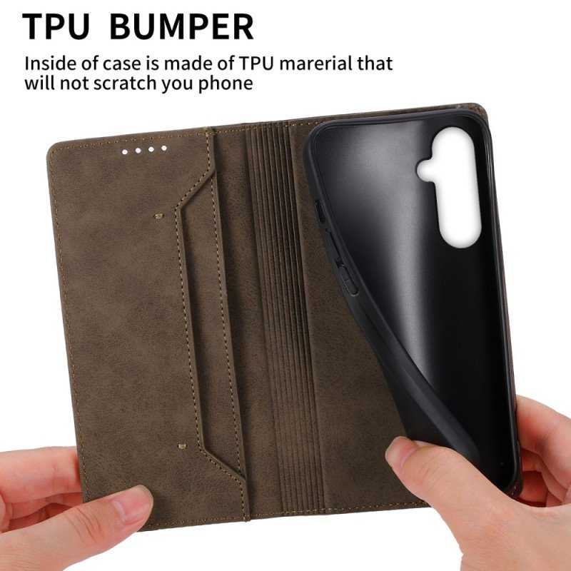 Folio-fodral Samsung Galaxy S25 5g Rfid-blockerande Lädereffekt