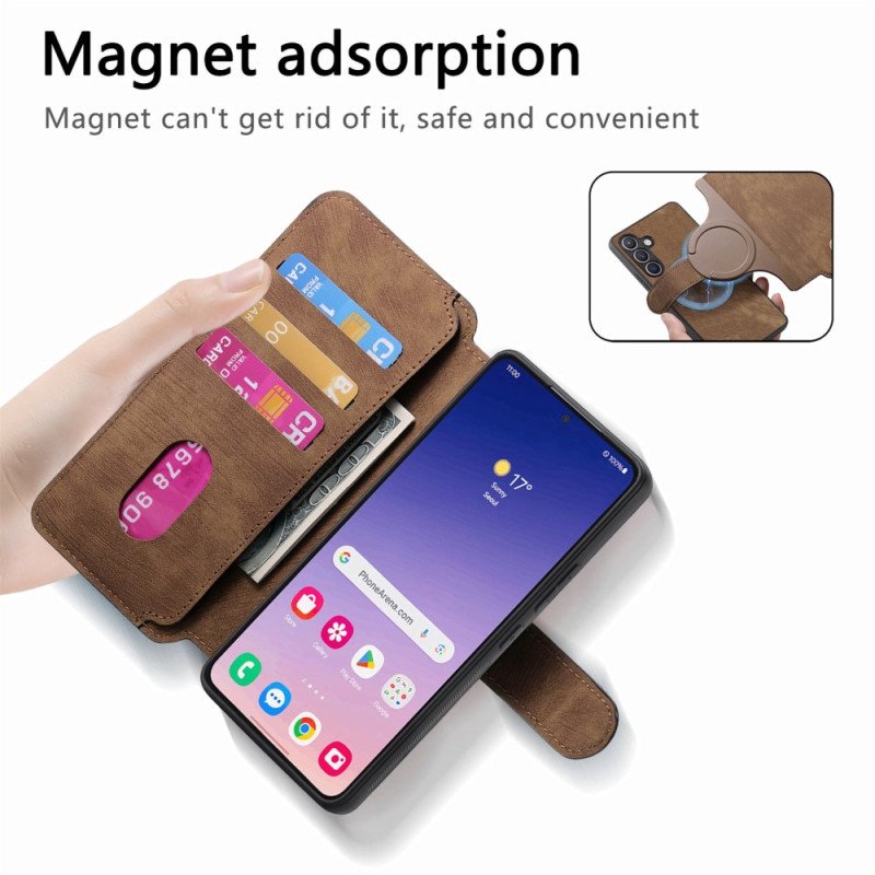 Läderfodral Samsung Galaxy S25 5g Telefonfodral Avtagbart Magnetiskt Fodral