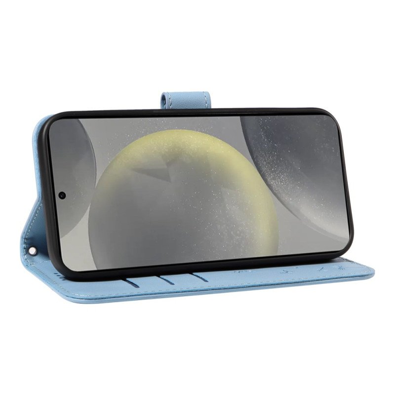 Läderfodral Samsung Galaxy S25 5g Telefonfodral Maskrosrem