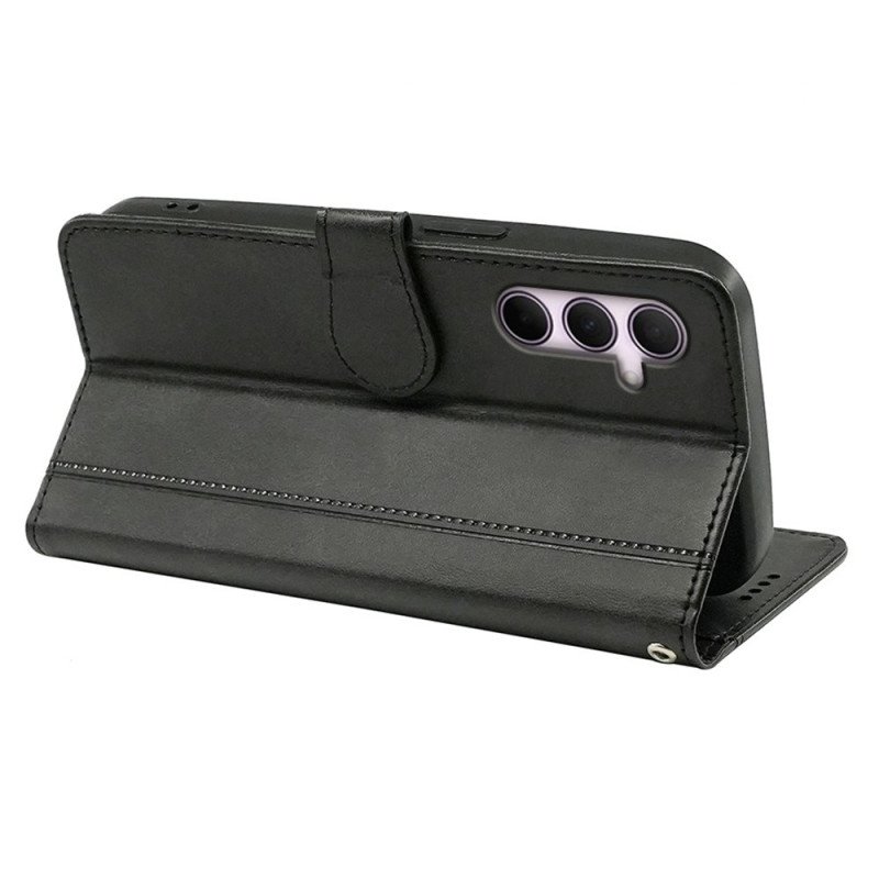 Läderfodral Samsung Galaxy S25 5g Telefonfodral Mocka Effektdesign