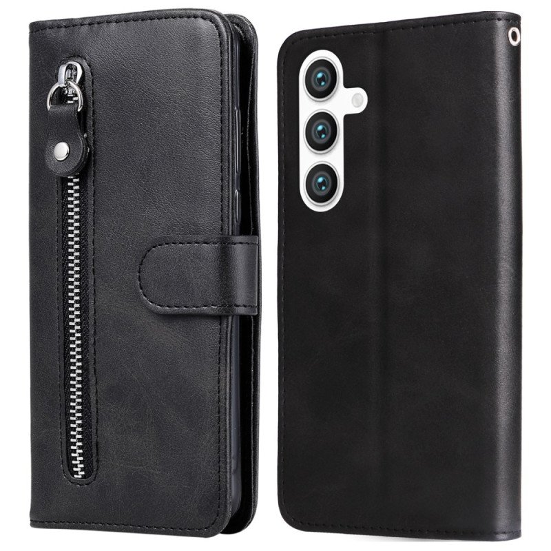 Läderfodral Samsung Galaxy S25 5g Telefonfodral Plånbok Med Dragkedja