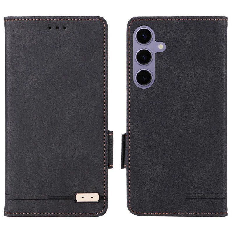 Läderfodral Samsung Galaxy S25 5g Telefonfodral Retro Mockaeffekt