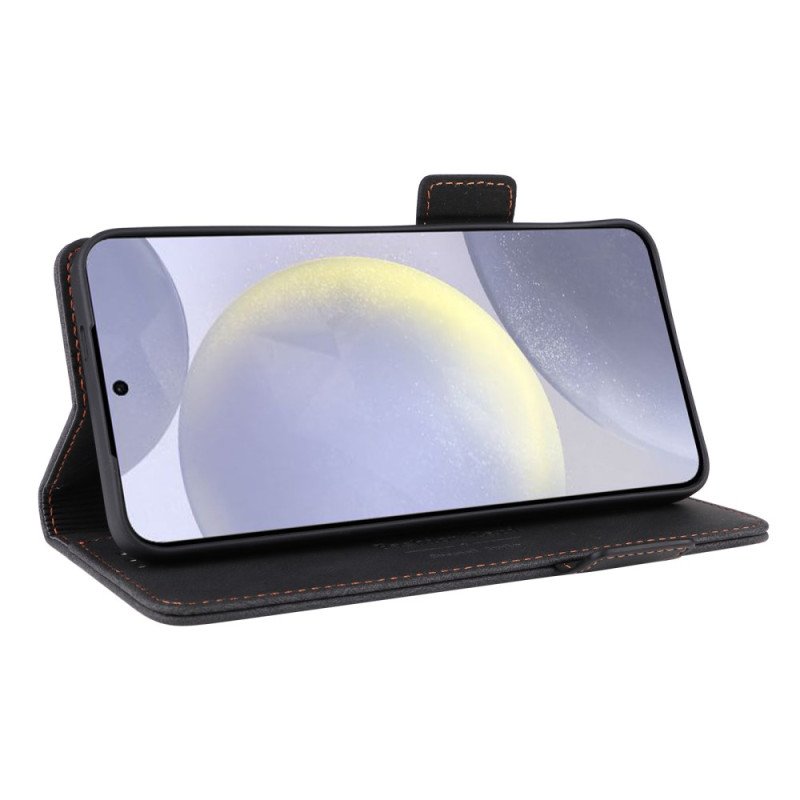 Läderfodral Samsung Galaxy S25 5g Telefonfodral Retro Mockaeffekt