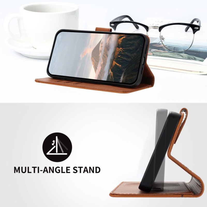 Läderfodral Samsung Galaxy S25 5g Telefonfodral Snodd Med Triangulärt Mönster