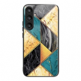 Skal För Samsung Galaxy S25 5g Färgat Marmorhärdat Glas