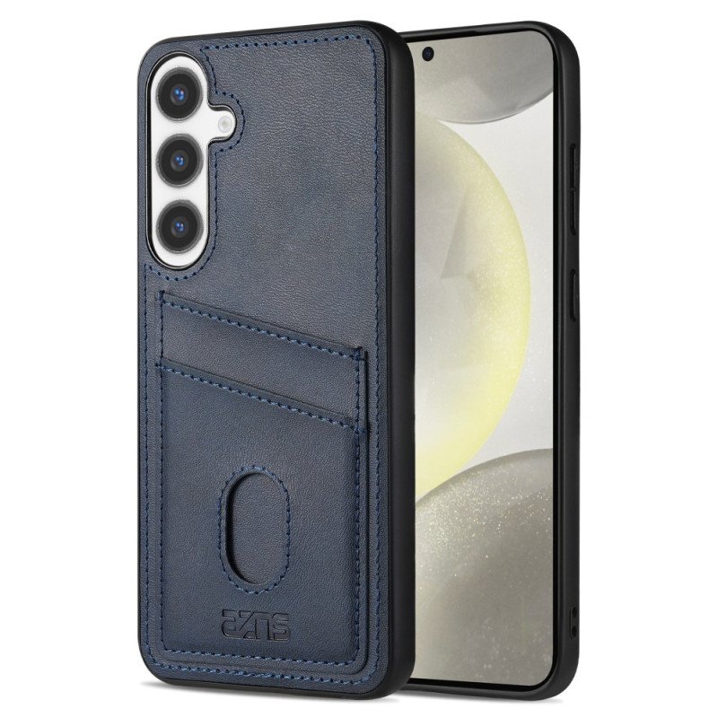 Skal För Samsung Galaxy S25 5g Korthållare I Texturerat Läder