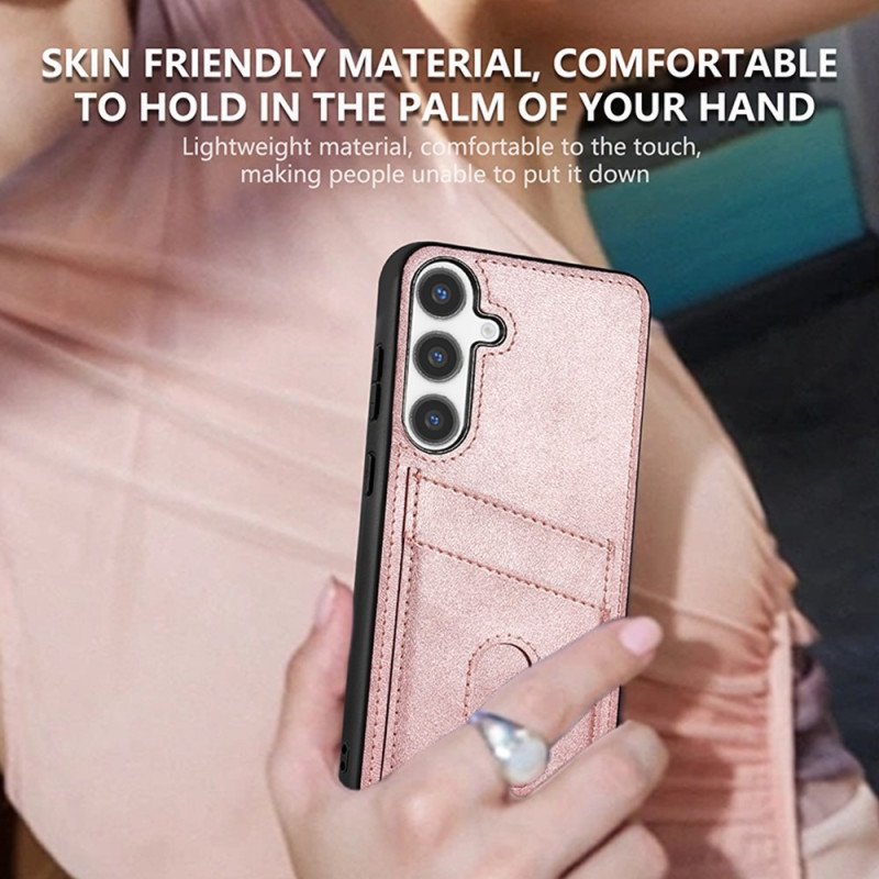 Skal För Samsung Galaxy S25 5g Korthållare I Texturerat Läder