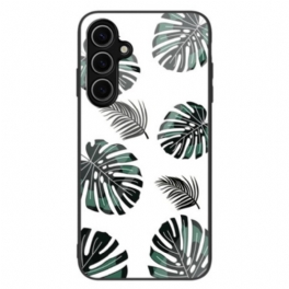 Skal För Samsung Galaxy S25 5g Lövmönster Härdat Glas