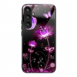 Skal Samsung Galaxy S25 5g Blommor Och Fjärilar I Härdat Glas