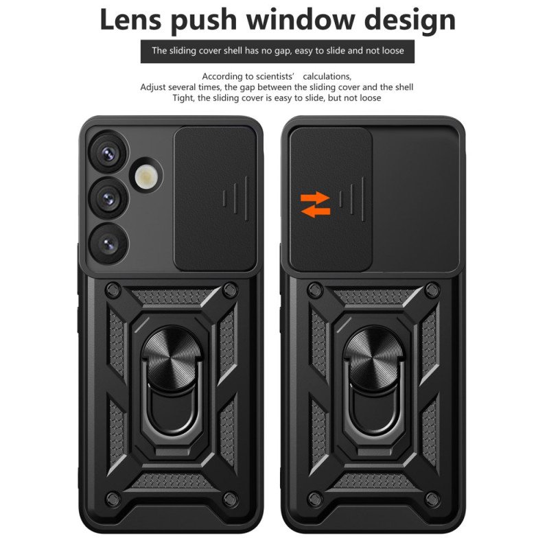 Skal Samsung Galaxy S25 5g Skjutbart Kameraskydd Och Stativ